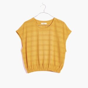 Madewell Pointelle Knit Short-Sleeve Crop Top in Tungsten Glow